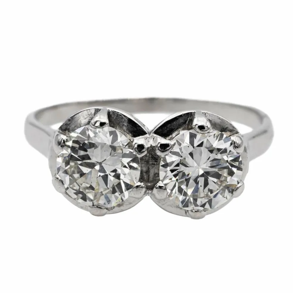 Bague Toi et Moi Platine Diamant