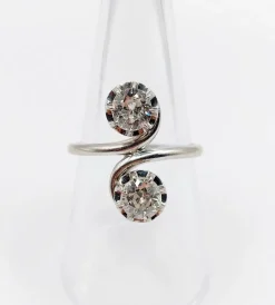 Bague Toi et Moi platine diamants 1920's