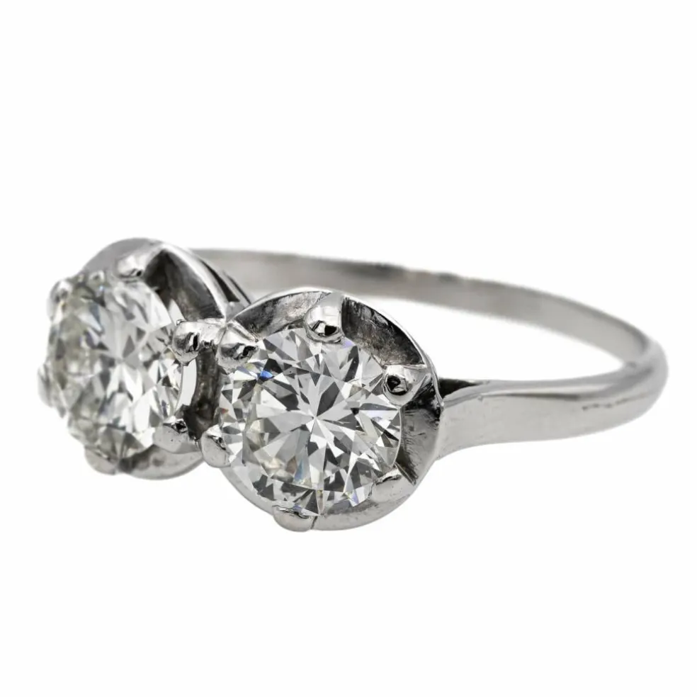 Bague Toi et Moi Platine Diamant