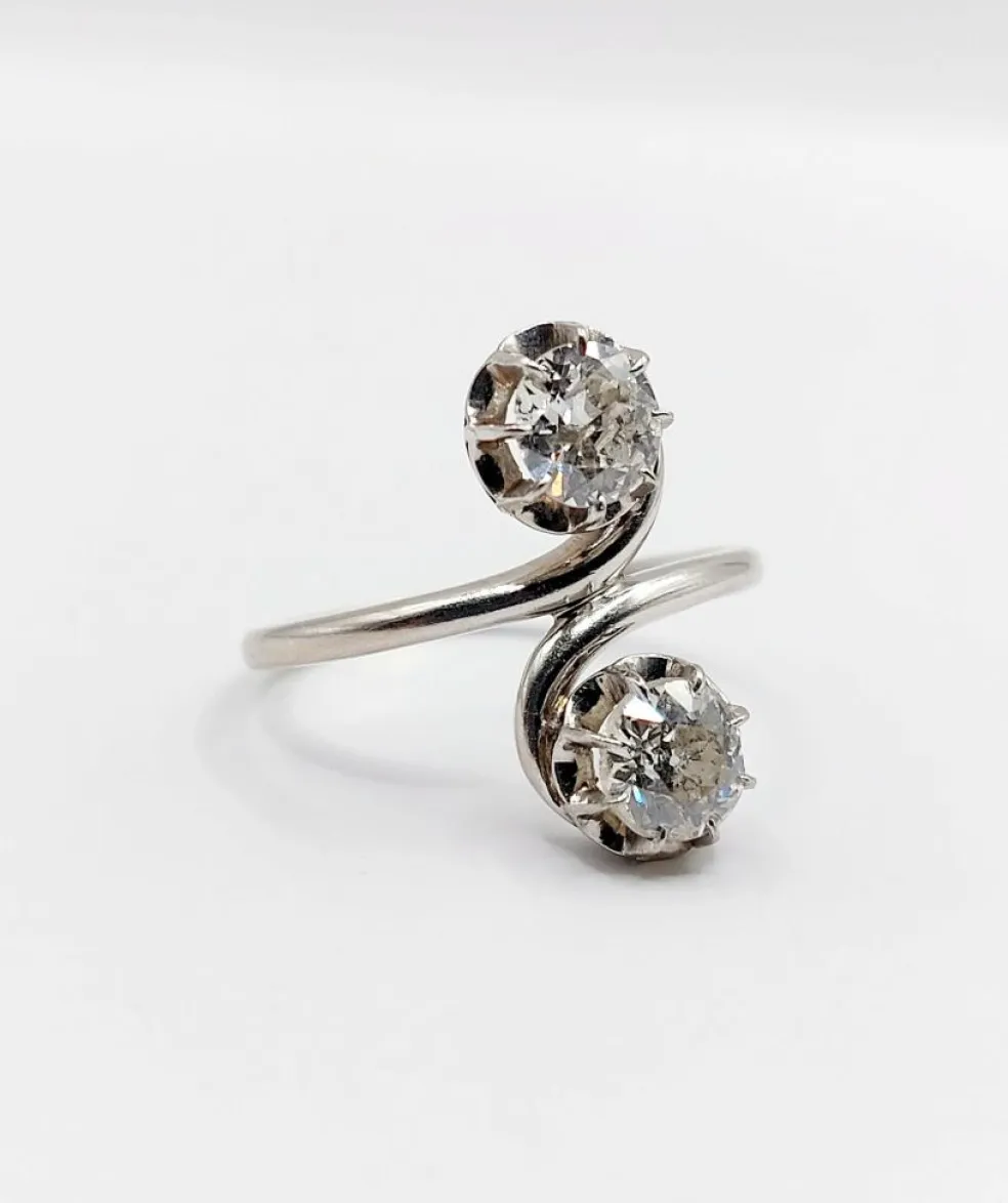 Bague Toi et Moi platine diamants 1920's