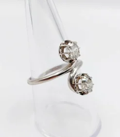 Bague Toi et Moi platine diamants 1920's