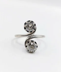 Bague Toi et Moi platine diamants 1920's