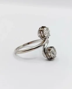 Bague Toi et Moi platine diamants 1920's
