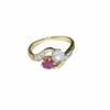 Bague Toi et Moi Rubis Birman et Diamants