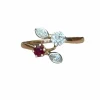 Bague Toi et Moi rubis diamants
