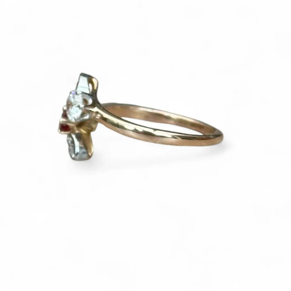 Bague Toi et Moi rubis diamants