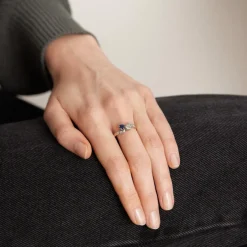 Bague Toi et Moi, saphir, diamants