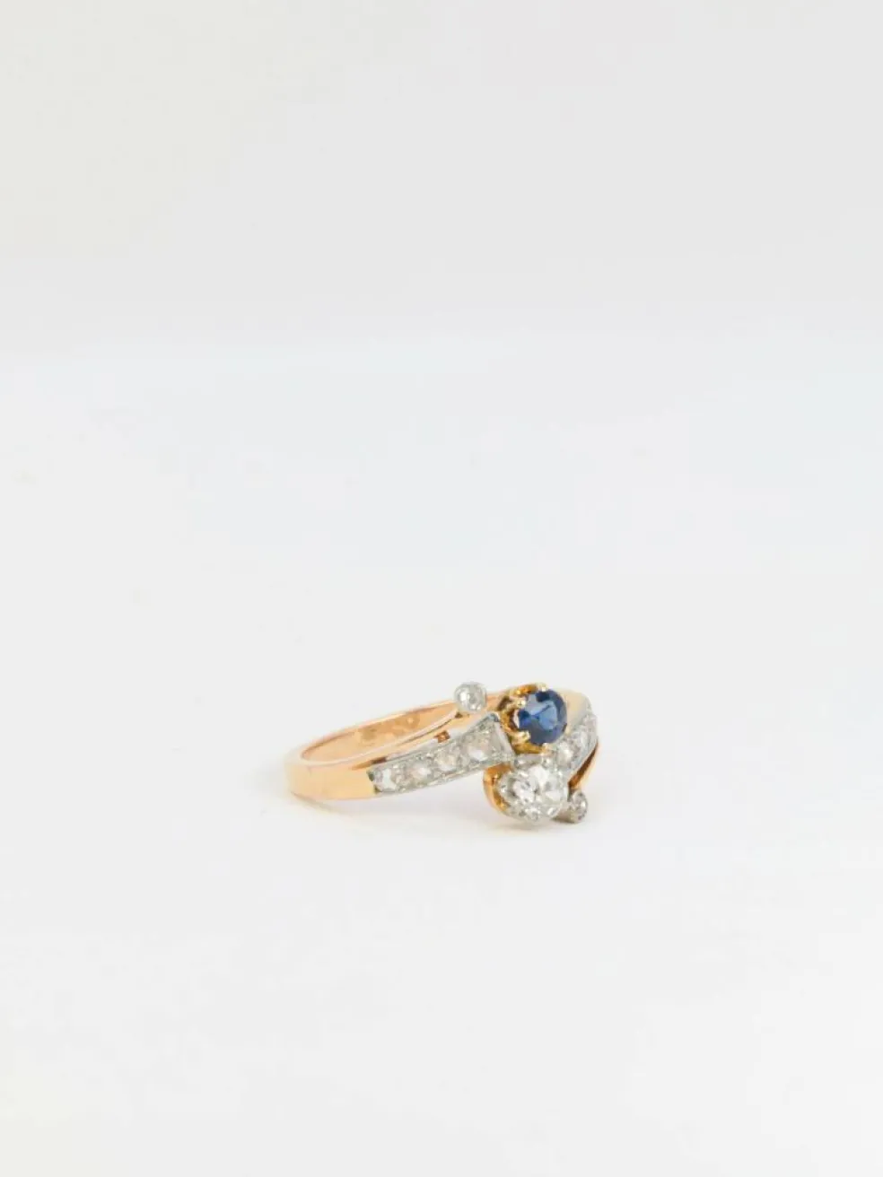 Bague Toi et Moi Saphir et Diamants