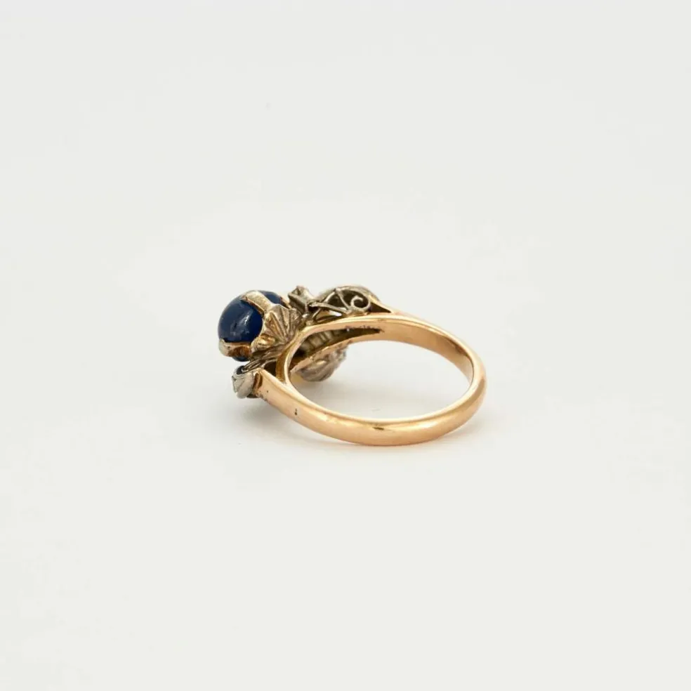 Bague "Toi et Moi" saphir et perle