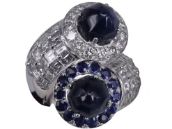 Bague Toi et moi Saphirs et Diamants en or blanc