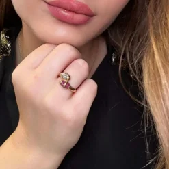 Bague Toi et Moi Serpents Diamants & Topazes