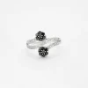 Bague Toi et Moi Vintage or blanc diamants noirs et blanc