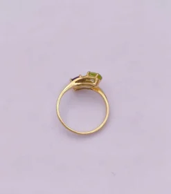 Bague Toi et Moi vintage péridot améthyste