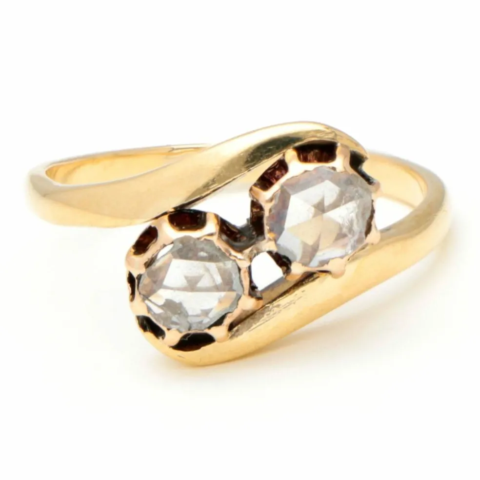 Bague "Toi &Moi" Or jaune Diamants
