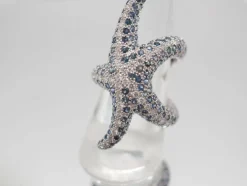 Bague étoile de mer or blanc saphirs et diamants