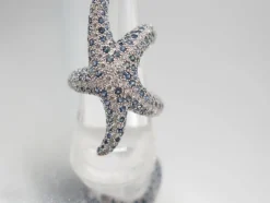 Bague étoile de mer or blanc saphirs et diamants