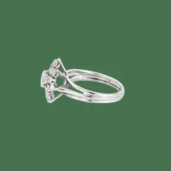 BAGUE ÉTOILE, OR BLANC ET DIAMANTS.