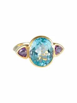 Bague Topaze Améthystes