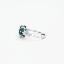 Bague Topaze Bleu London Diamants Or Blanc