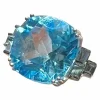 Bague Topaze Bleue 9.08 Ct Diamants