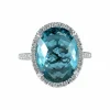 Bague Topaze bleue Diamants