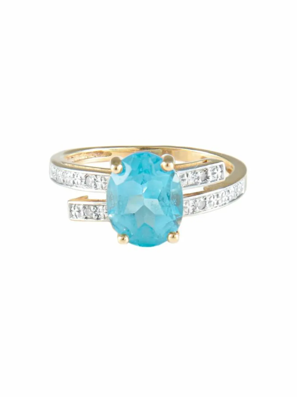 Bague Topaze bleue Diamants