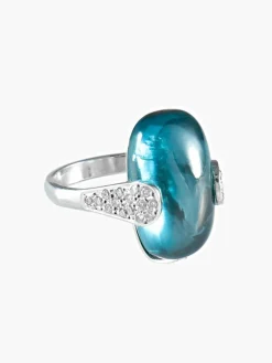 Bague Topaze bleue Diamants