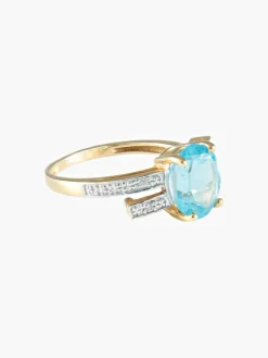 Bague Topaze bleue Diamants