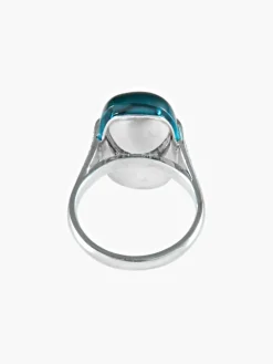 Bague Topaze bleue Diamants