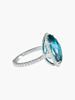 Bague Topaze bleue Diamants
