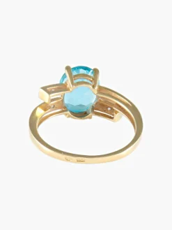 Bague Topaze bleue Diamants
