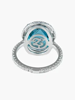 Bague Topaze bleue Diamants