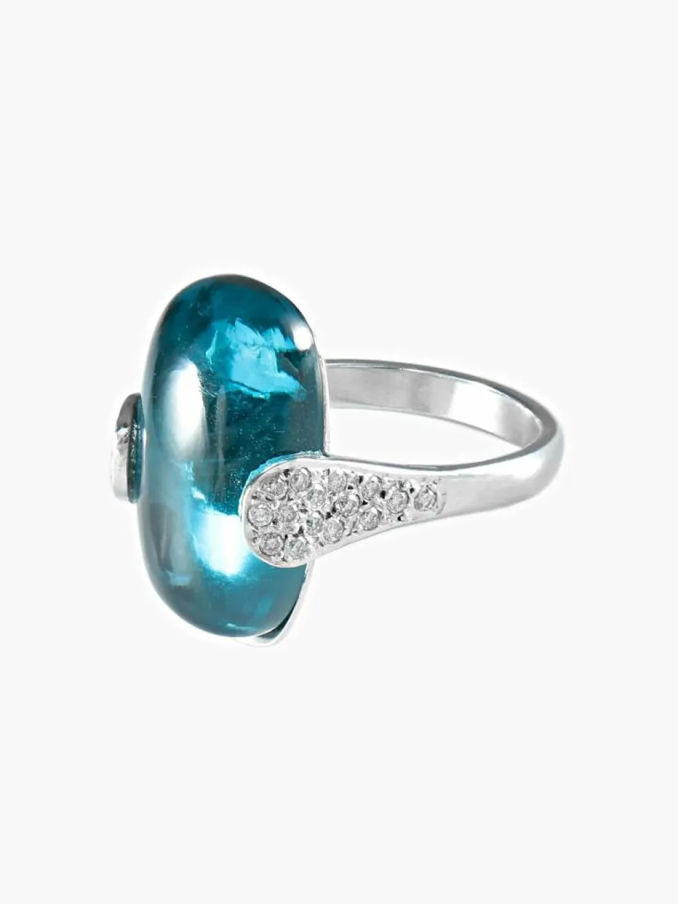 Bague Topaze bleue Diamants