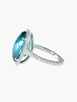 Bague Topaze bleue Diamants