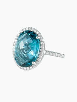 Bague Topaze bleue Diamants