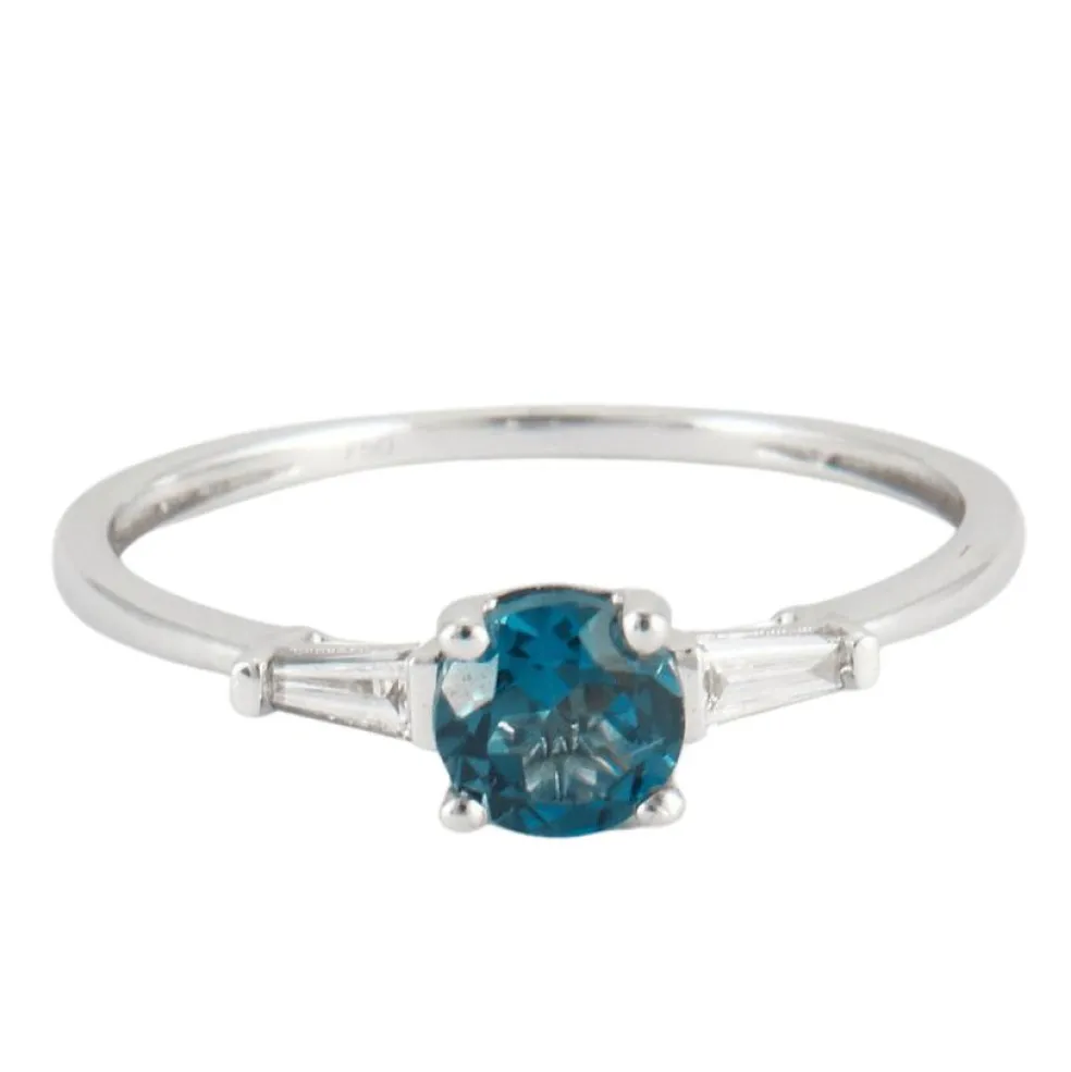 Bague topaze blue London, diamants