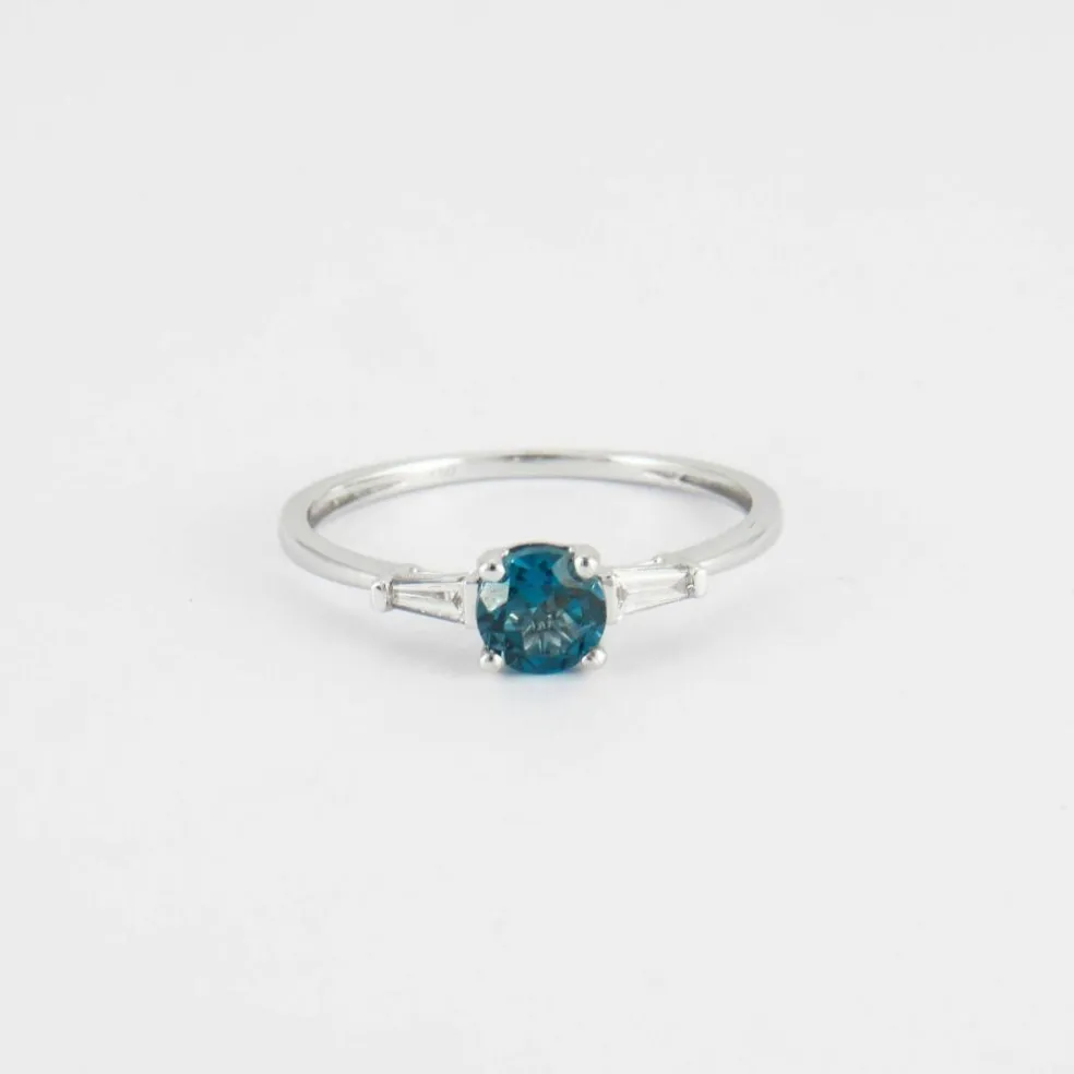 Bague topaze blue London, diamants