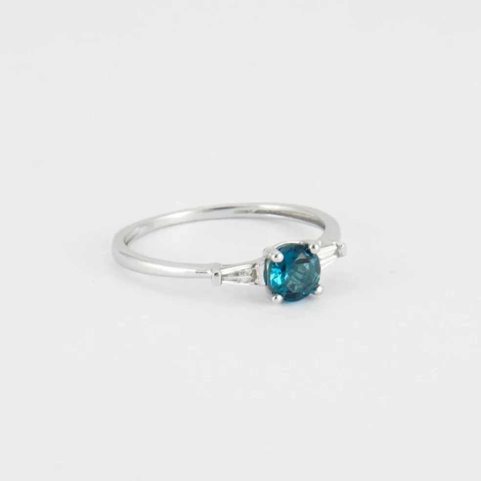 Bague topaze blue London, diamants
