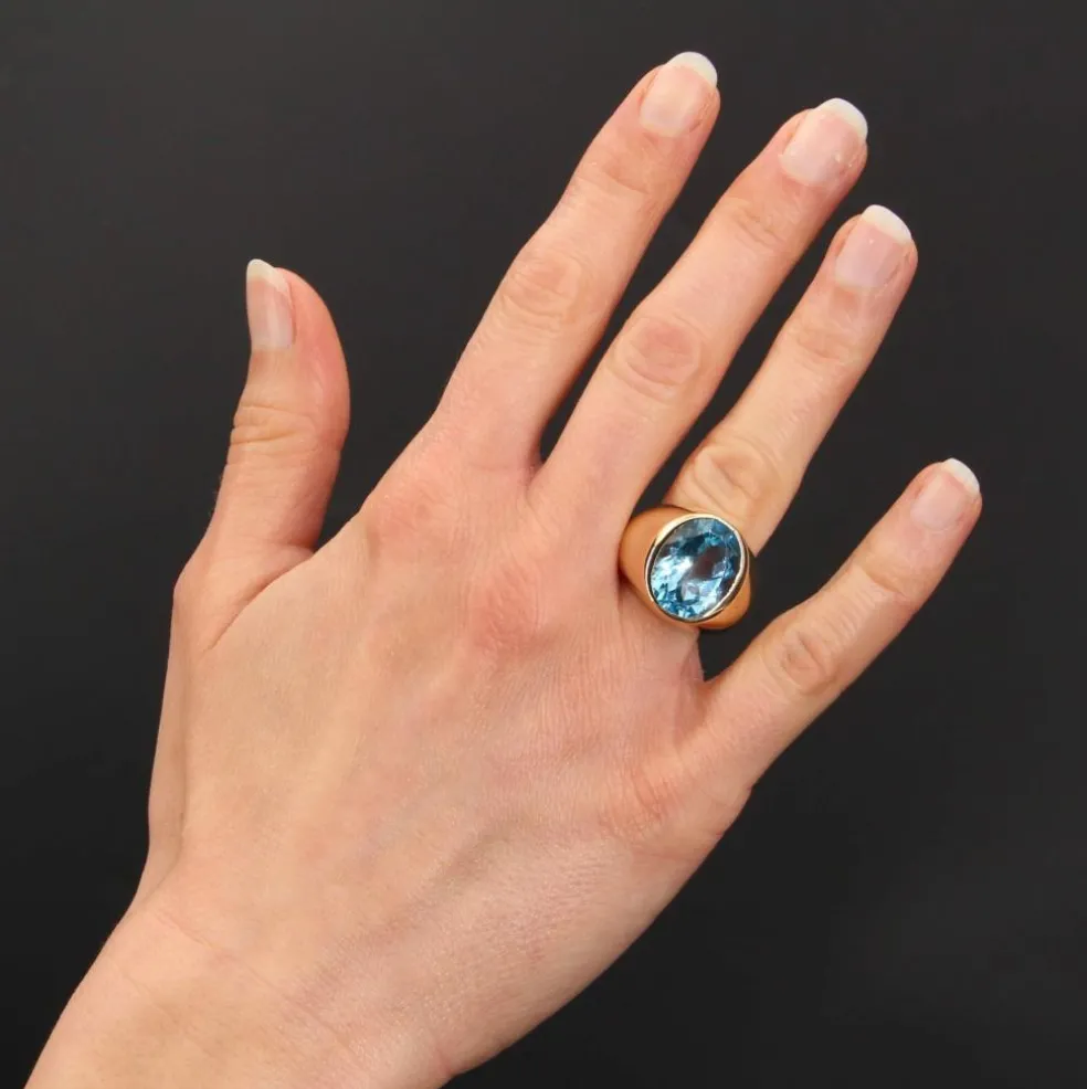 Bague topaze jonc en or