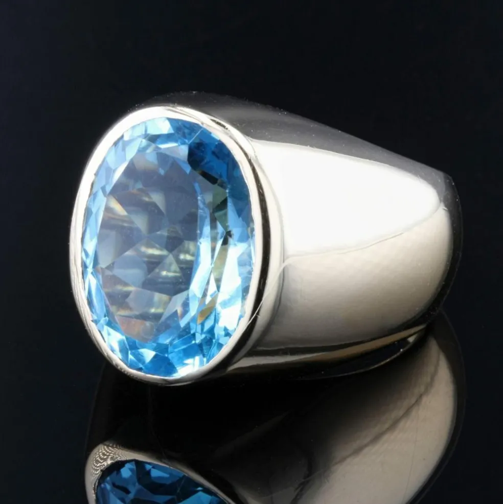 Bague topaze jonc en or
