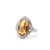 Bague topaze naturelle 7,03cts et diamants