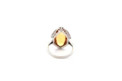 Bague topaze naturelle 7,03cts et diamants