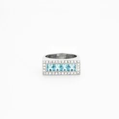 Bague topazes bleues
