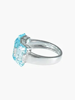 Bague Topazes bleues Diamants