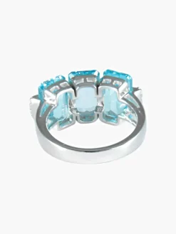 Bague Topazes bleues Diamants