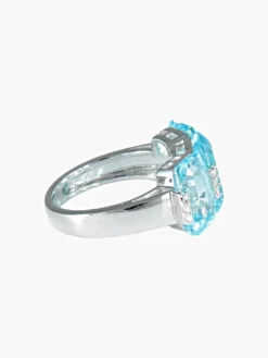 Bague Topazes bleues Diamants