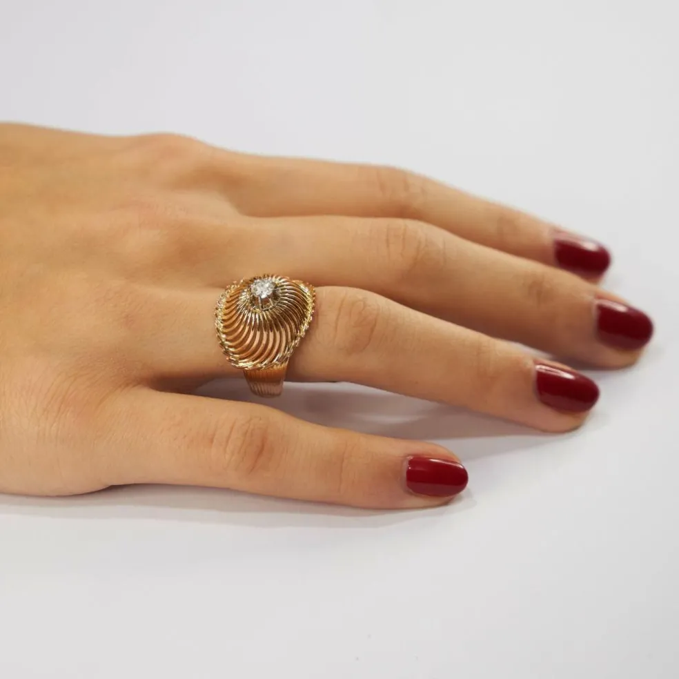 Bague Tornade Or Jaune Diamant