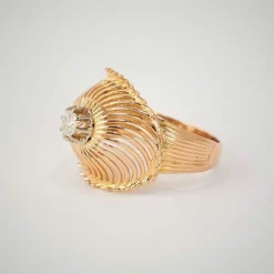 Bague Tornade Or Jaune Diamant