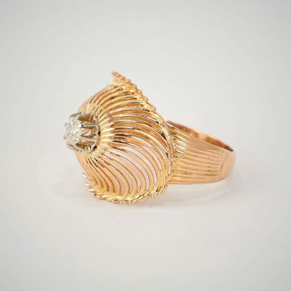 Bague Tornade Or Jaune Diamant