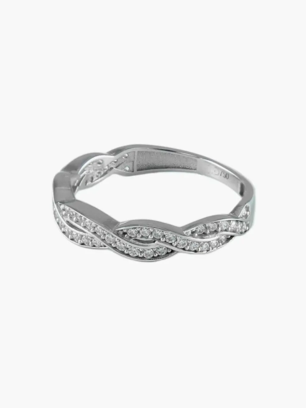 BAGUE "TORSADE" OR BLANC & DIAMANTS